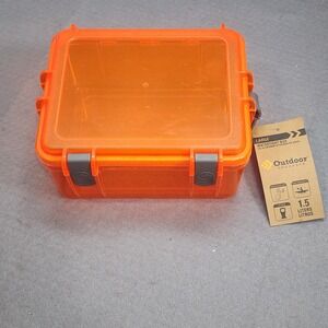Outdoor Products Watertight Box Orange‎ Large 1.5L Dry Case Kayak Camping New
